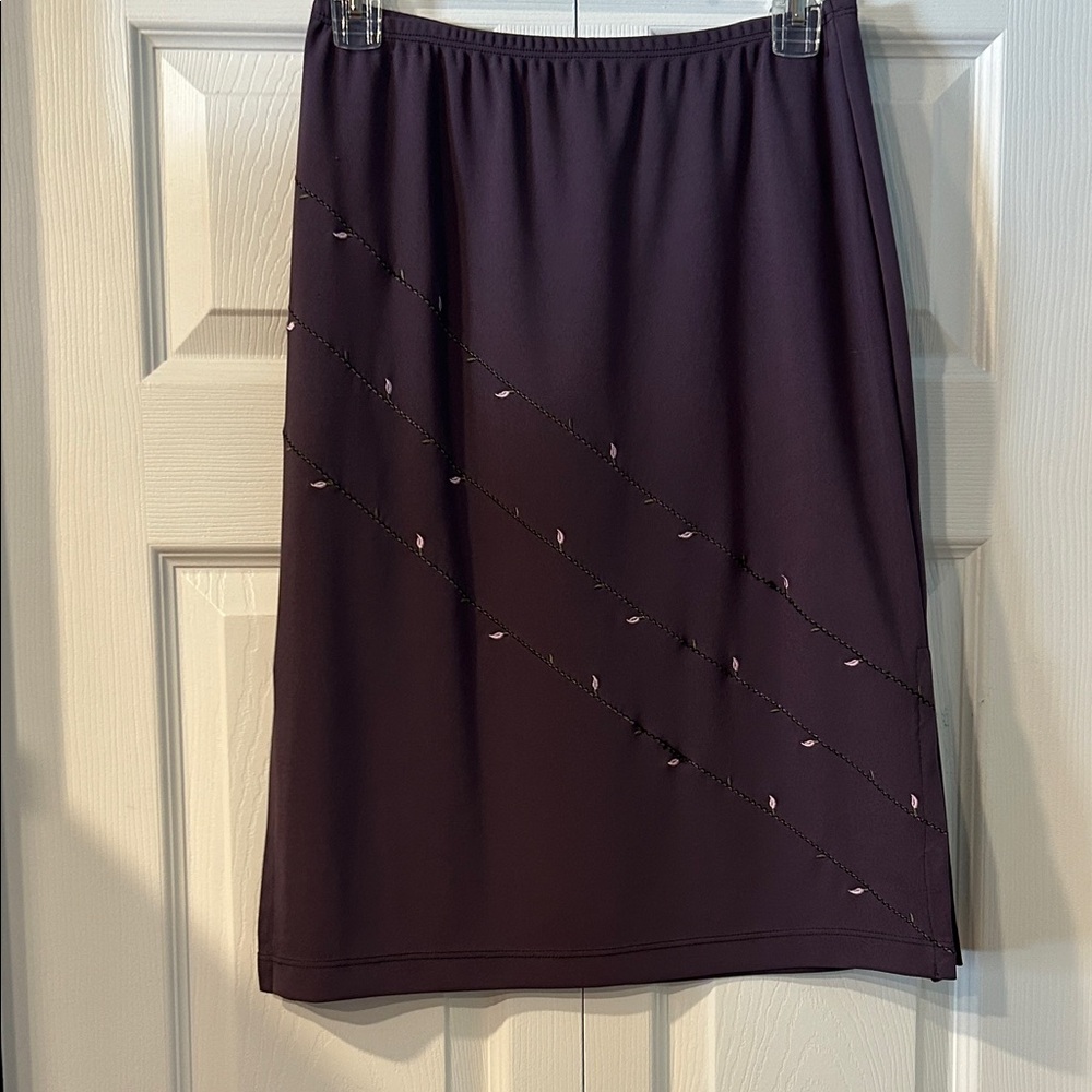 BCBG Deep Purple Pencil Skirt